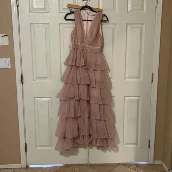 Mac Duggal Tiered Pink Gown - Picture 2 of 5